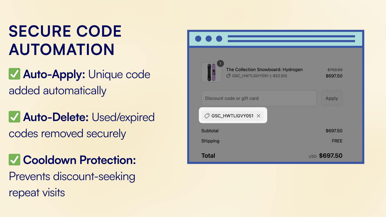 Auto Applied Discount Code in Cart Shopify
